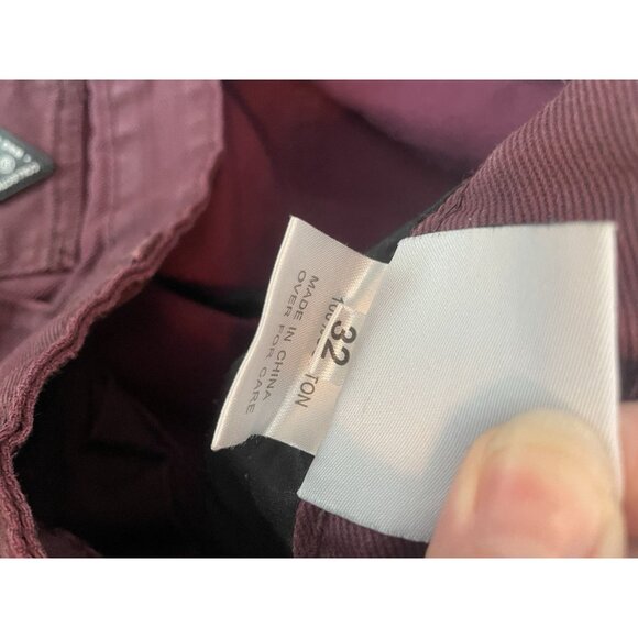 DNM Collection Moto Biker Pants Men’s 32 Burgundy Slim Fit Stretch Jeans - Picture 9 of 11